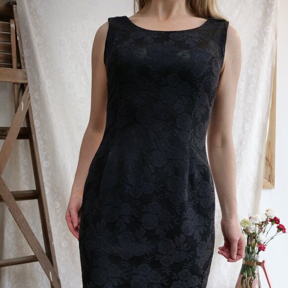 Vintage Little Black Dress 90s Retro Dresses 1990s Sustainable Thrift - Picture 8 of 9